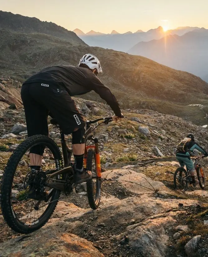 Adventure riders on a High Atlas mountain biking